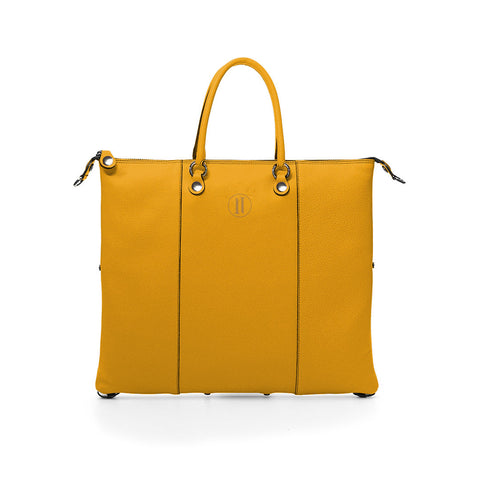 Large Leather Bag Mustard Italian Idea